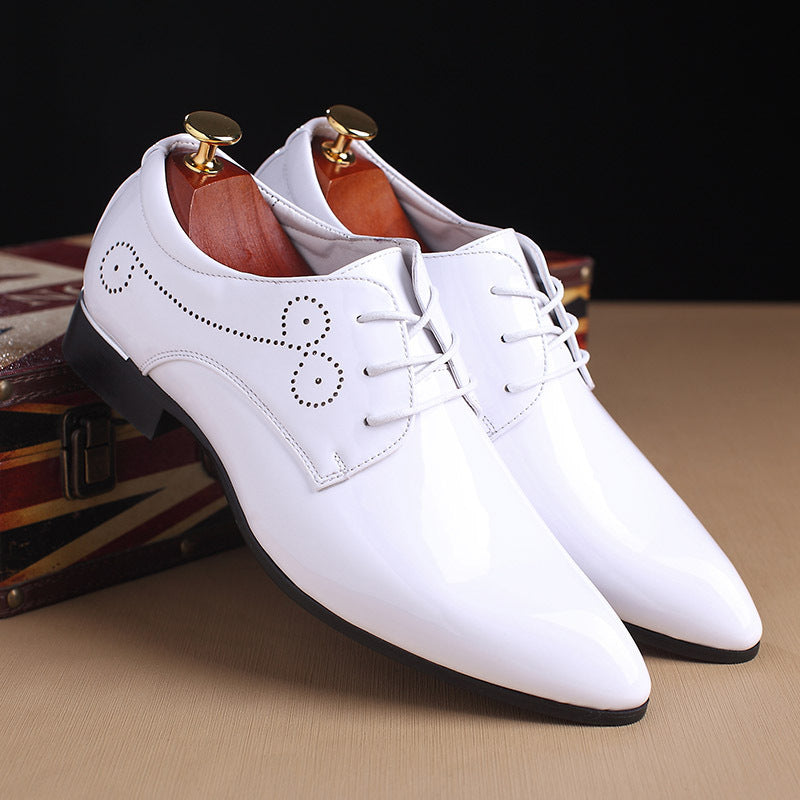 Men's Slip-On Business Casual Leather Dress Shoes – Black, Blue & Red | Canada & USA