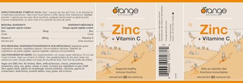 Orange Naturals - Zinc + Vitamin C (90caps)