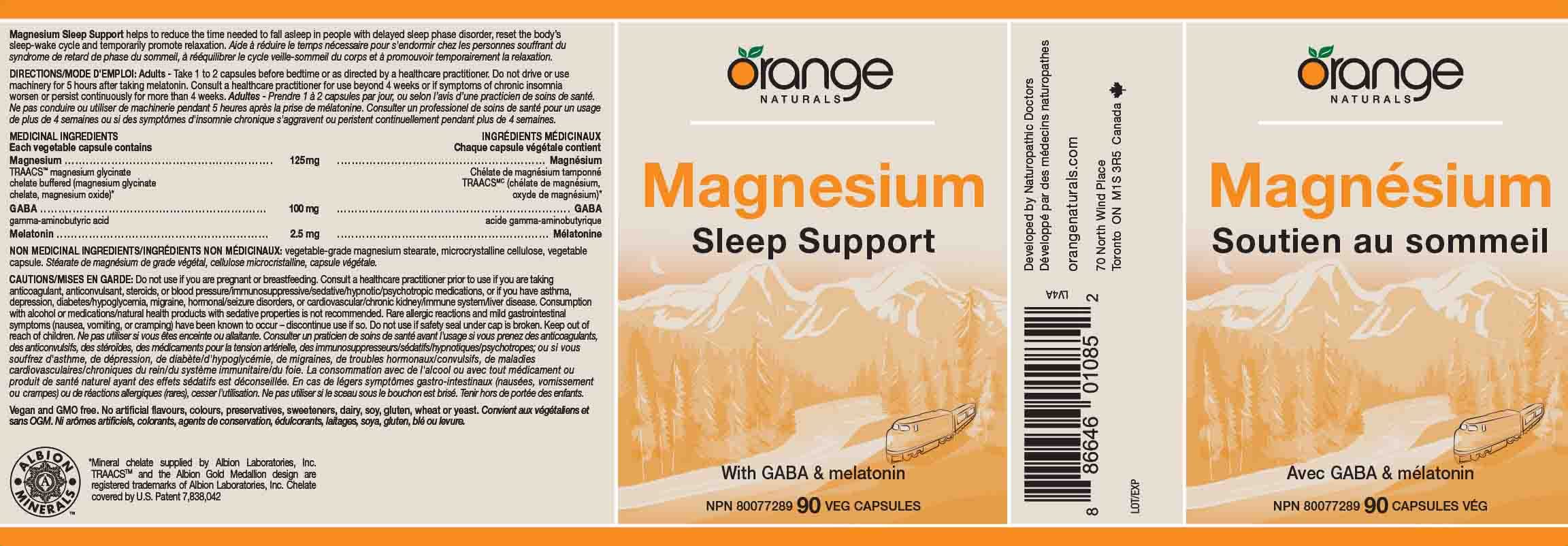 Orange Naturals - Magnesium Sleep Support (90vcap)