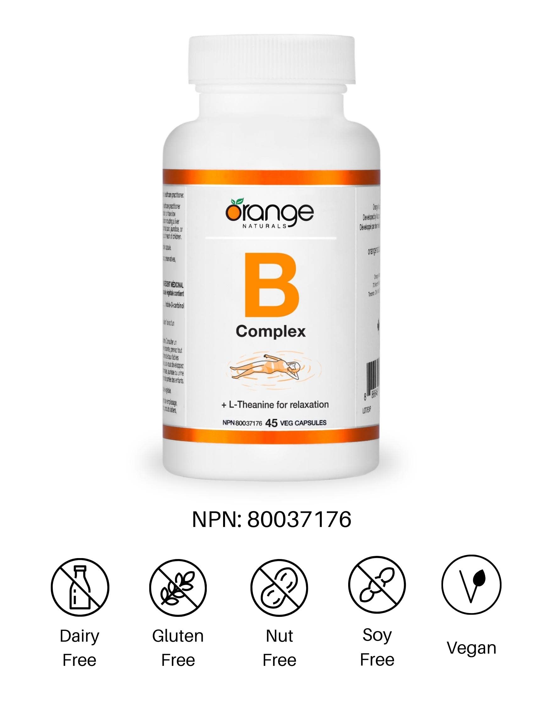 Orange Naturals - B-Complex With L-theanine (45vcap)