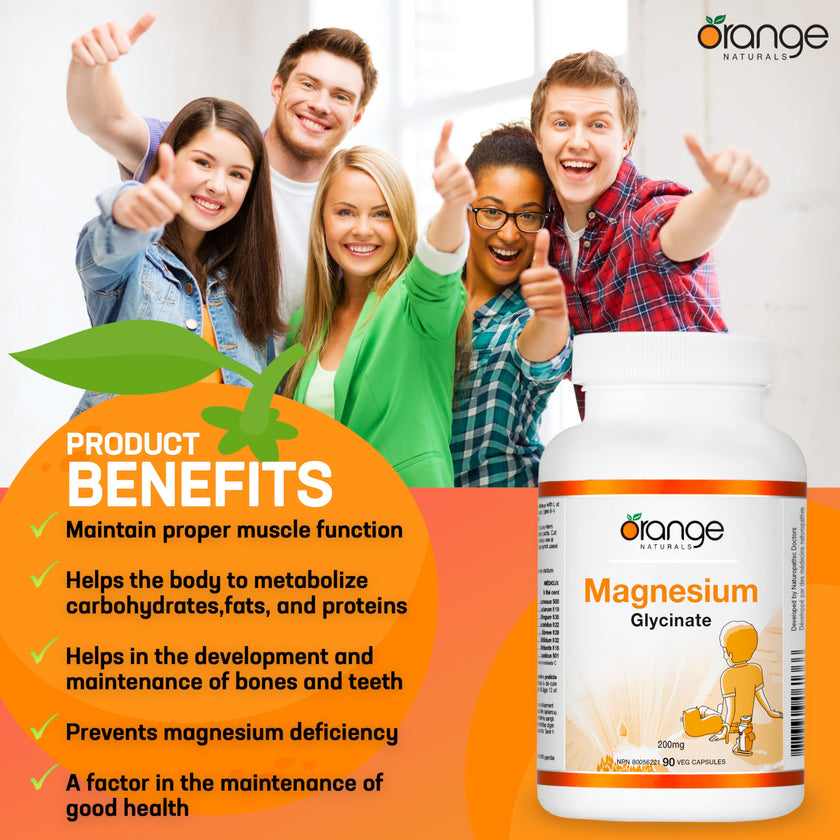 Orange Naturals - Magnesium Glycinate 200mg (90vcap)