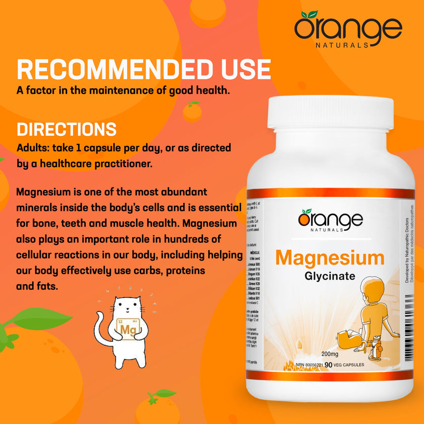 Orange Naturals - Magnesium Glycinate 200mg (90vcap)