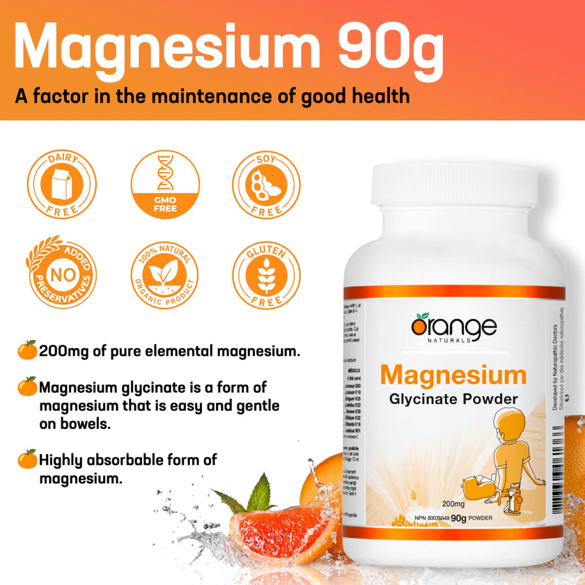 Orange Naturals - Magnesium Glycinate Powder (90g)