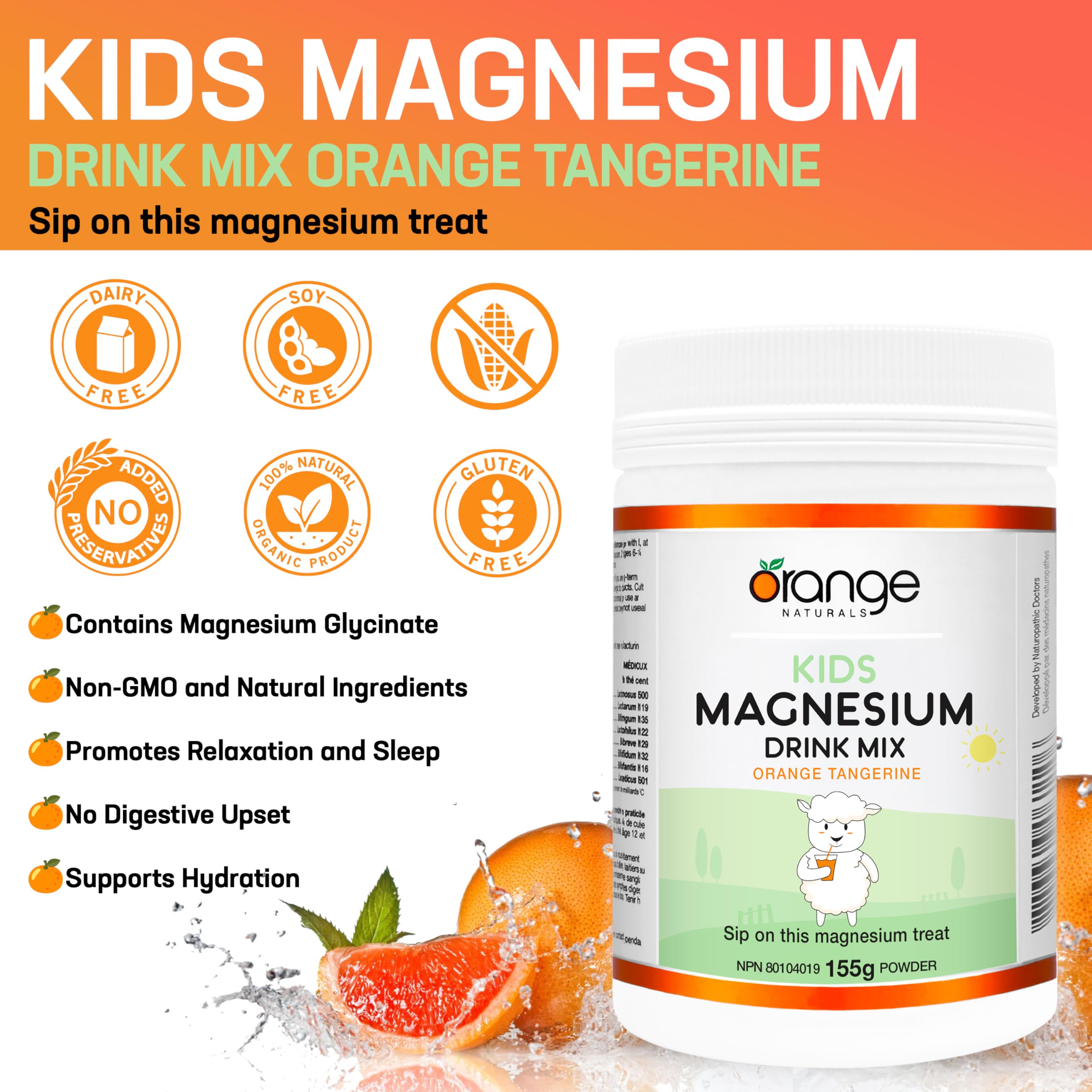 Orange Naturals - Kids Magnesium Drink Mix (155g)