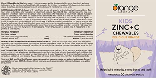 Orange Naturals - Kids Zinc + C Chewables (90vcap)