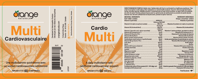 Orange Naturals - Cardio Multi (60tab)