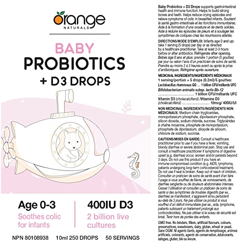 Orange Naturals - Baby Probiotics + D3 Drops (10ml)