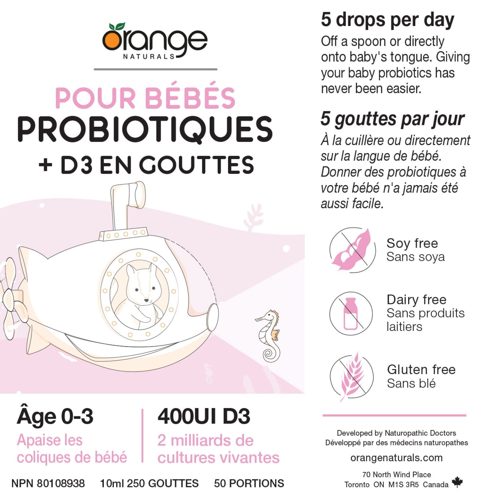 Orange Naturals - Baby Probiotics + D3 Drops (10ml)