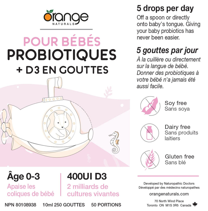 Orange Naturals - Baby Probiotics + D3 Drops (10ml)