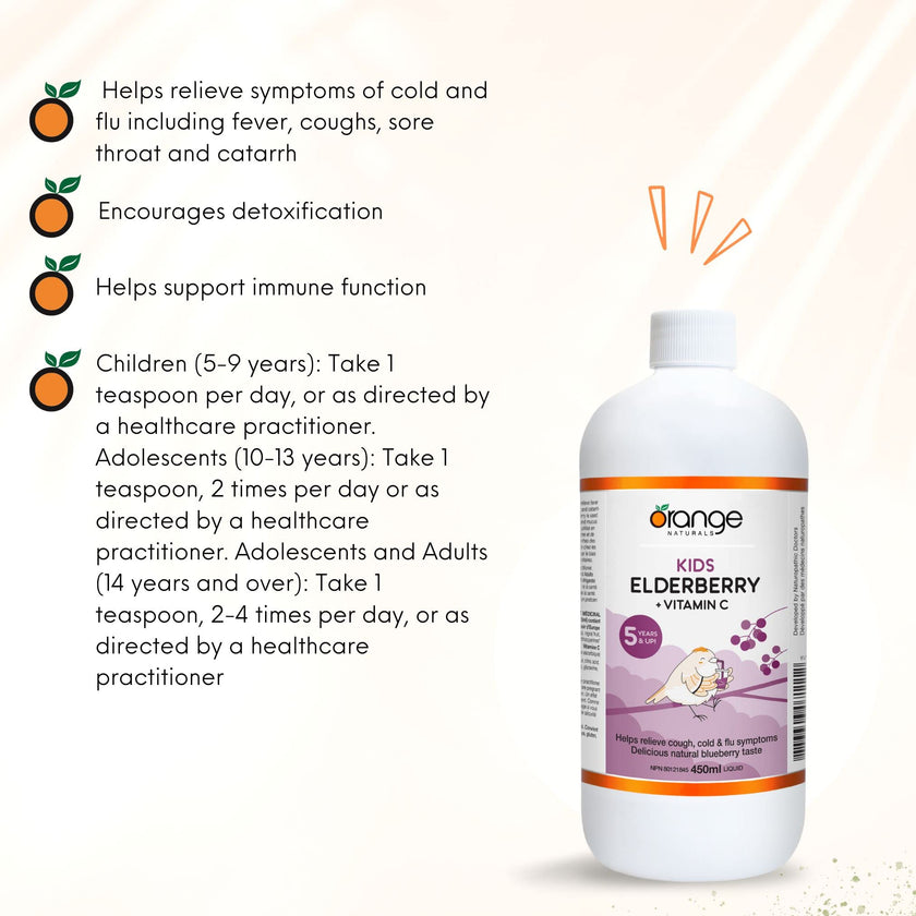 Orange Naturals - Kids Elderberry + Vitamin C (450ml)