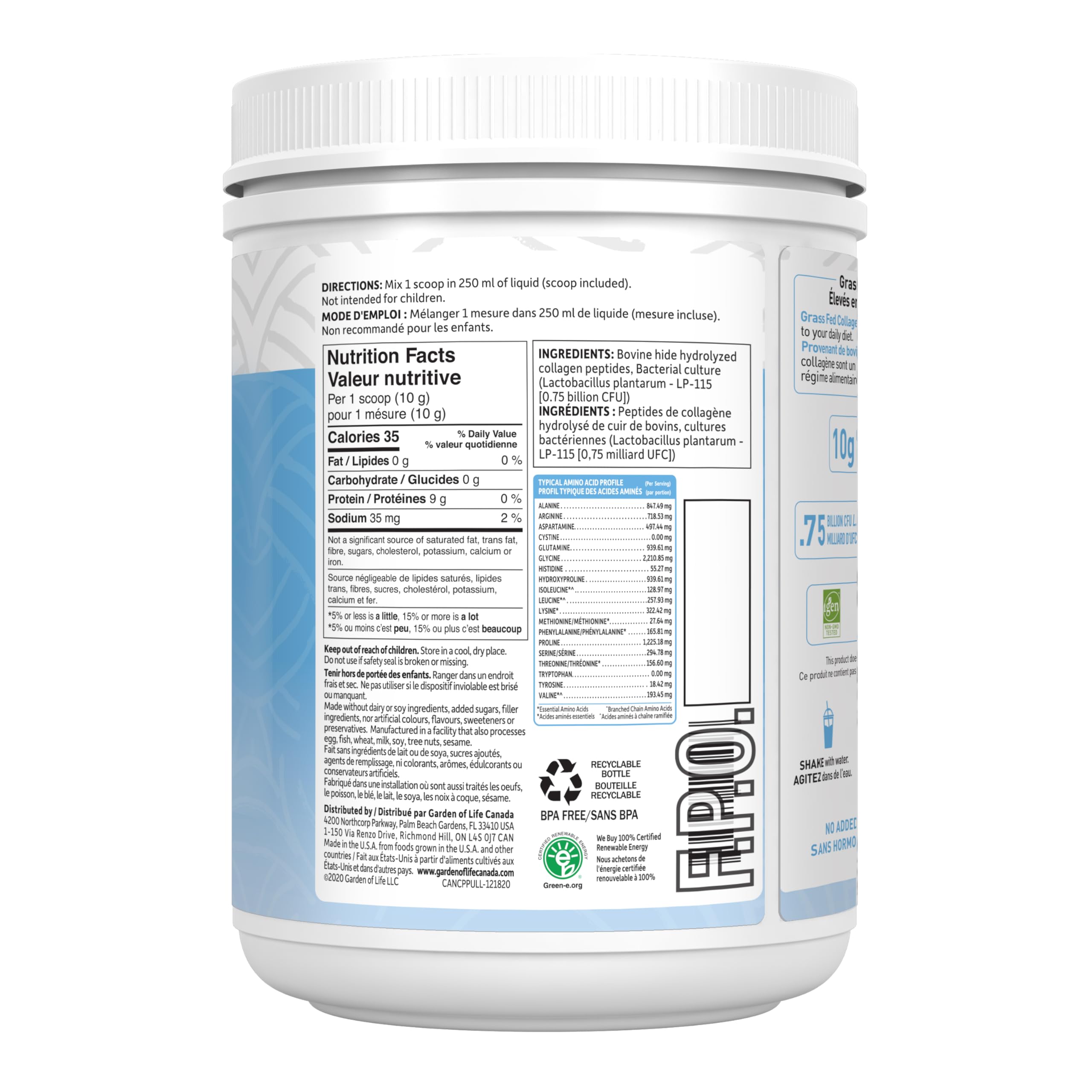 Garden of Life - Grass Fed Collagen Peptides (560g)