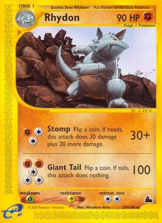 Rhydon (29)/144 - Skyridge Reverse Holofoil