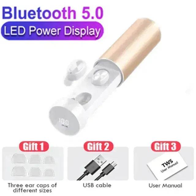 TWS Bluetooth Earphones V5.0 Wireless In-ear Stereo Sound MIC Headphones 8D HIFI Noise Canceling Sport Headsets for IOS Android