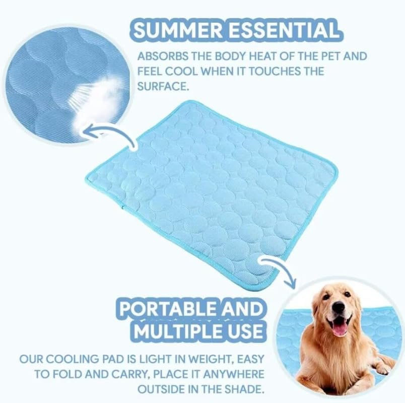 Pet Ice Silk Cooling Mat for Dogs & Cats – Breathable, Anti-Slip Summer Pad