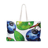 Blueberry Pattern Weekender Bag | Fruit Watercolor Large Tote Bag