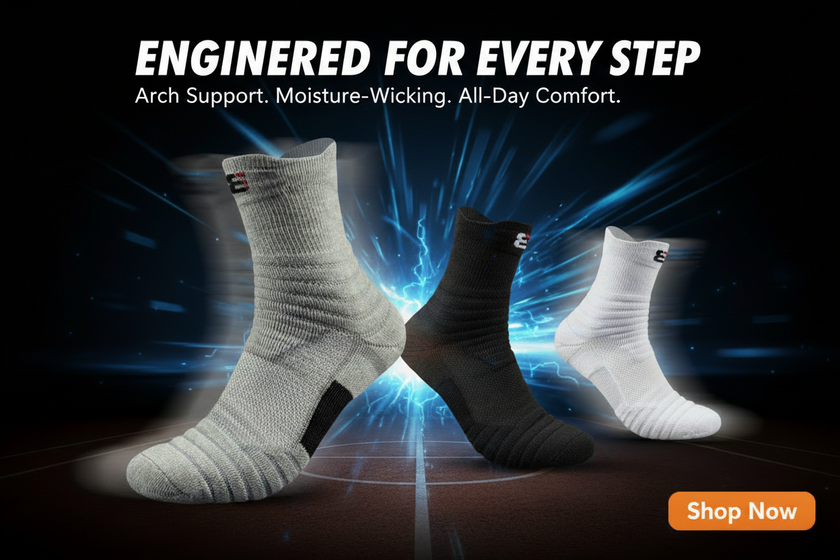 Cotton Blend Ankle Socks – Black, White & Gray | Short & Middle Tube