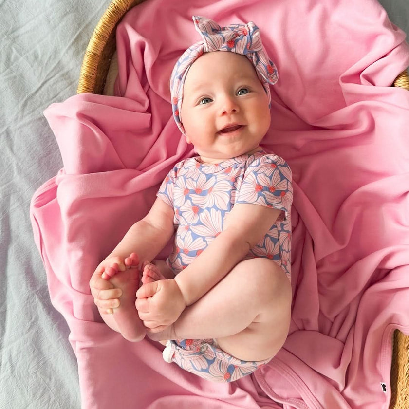 Bamboo Baby Short-Sleeved Onesie | Saltwater Floral