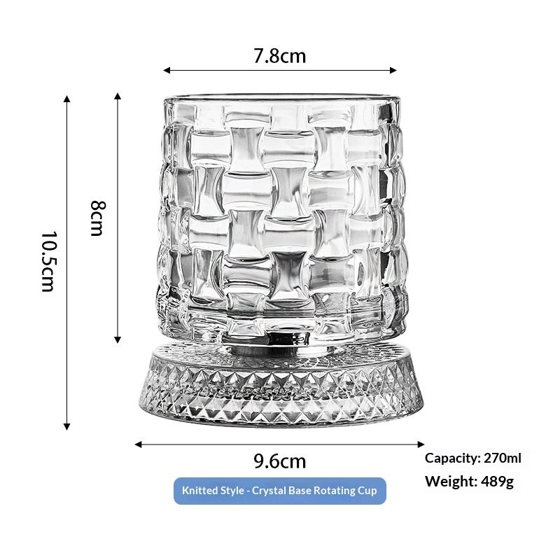 Luxury Spinning Glass with Crystal Base – Stress-Relieving Rotating Cup, 9 Styles