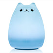 Children Night Light, EECOO Cute Cat Lamp Soft Silicone Sensitive Tap Control Decompression Toy