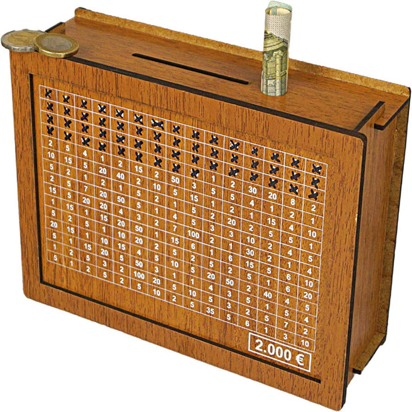 Wooden Coin Bank with Denomination Slots – Piggy Bank (Small & Large)