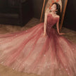 Evening Female Toast Dress Red Bridal Dinner Tube Top Long Dress Host Fairy Spirit