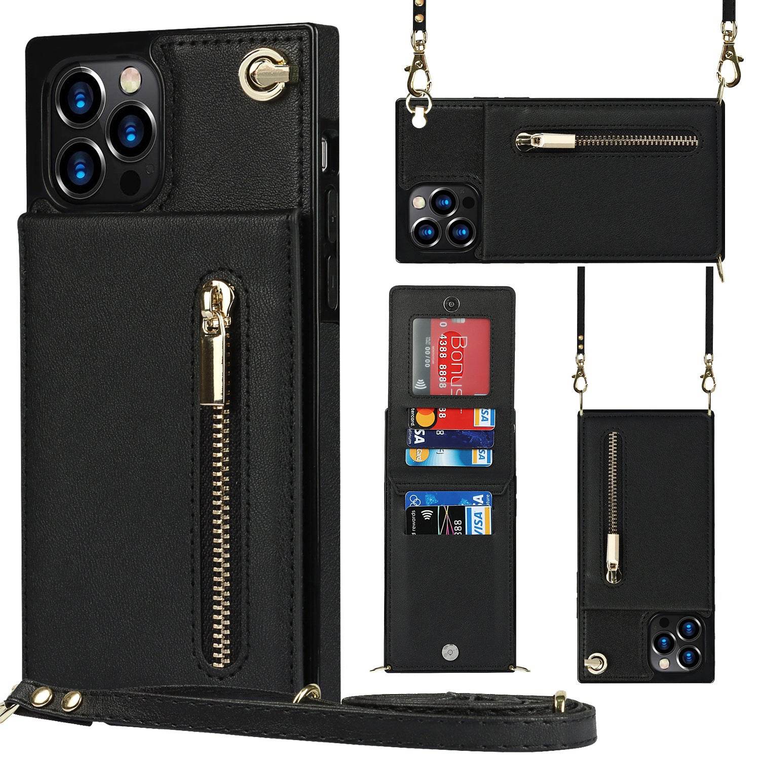 Samsung leather Crossbody Phone Case Card Holder Wallet leather case