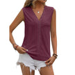 Summer Sleeveless Lace Blouse Tops Women V-neck top