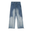 Gradient Tie-dye Straight-leg Denim Trousers Men Jeans