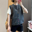 Women Sleeveless Button down Knitted Sweater Vest Cardigan