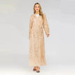 Champagne Sequined Abaya Dress for Dubai Turkey Women Dubai Abaya Kimono