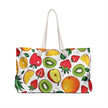 Tropical Fruit Pattern Weekender Bag | Pineapple Strawberry Kiwi, Large Tote Bag