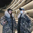 New Trendy Fashion Huge Fur Collar Winter Coat Jacket Unisex
