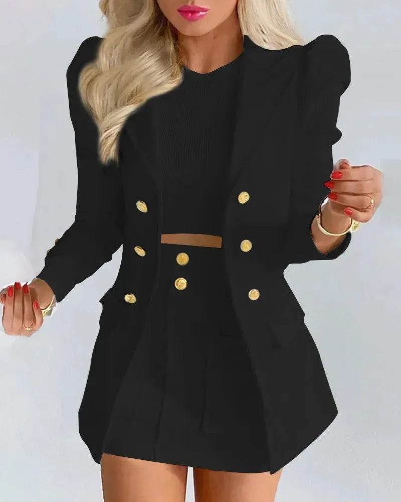 Women  Slim fitted Formal Fashion Short Skirt suit co ord skirt set for women