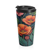Tropical Floral Travel Mug — Stainless Steel Insulated Coffee Tumbler