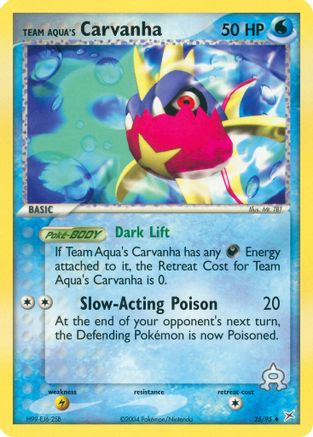 Team Aqua's Carvanha - 25/95/95 - Team Magma vs Team Aqua Reverse Holofoil