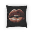 Kiss Design Woven Pillow | Lip Print Accent Pillow