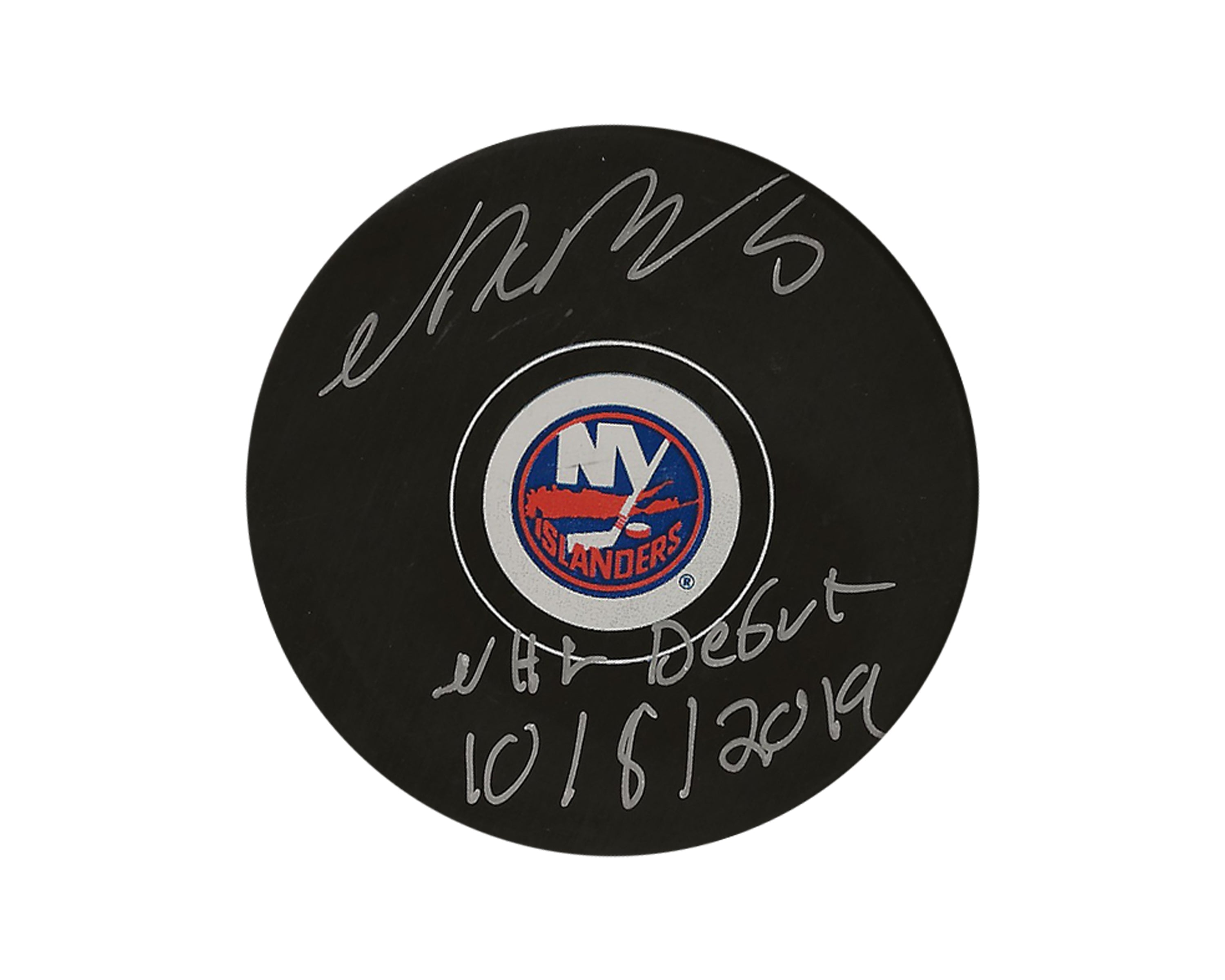 Noah Dobson Autographed New York Islanders Autograph Model Puck Inscribed 