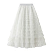 Cake Skirt Women's White Gauze long Layered tulle Skirt