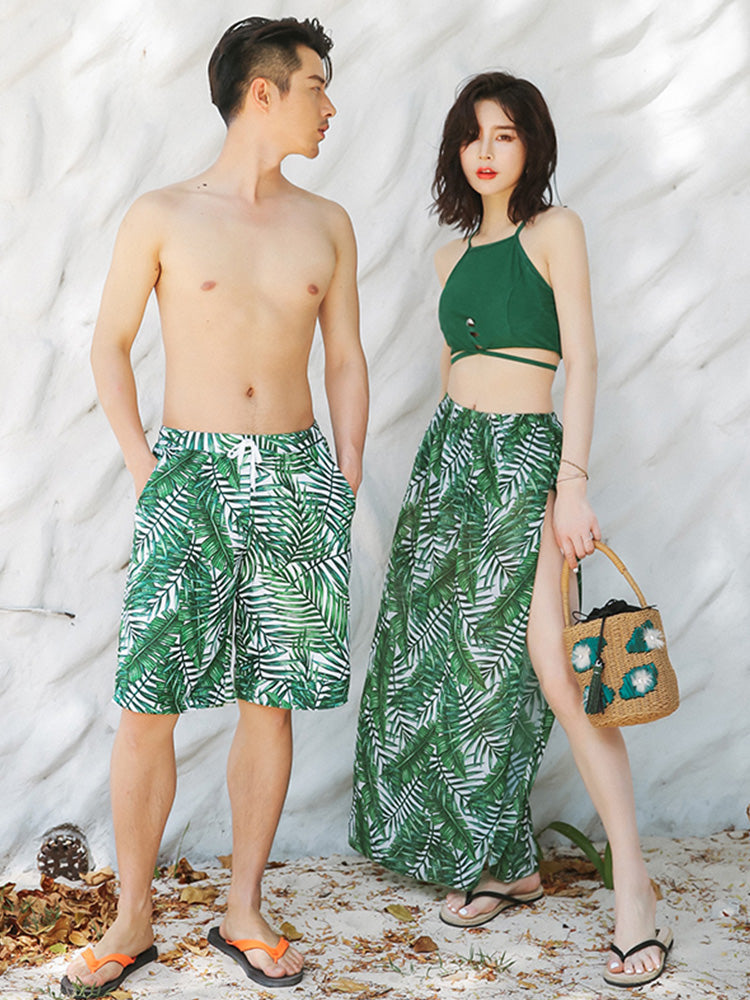 Couple Matching Swimwear Set | Women's Split Bikini & Men's Trunks Canada