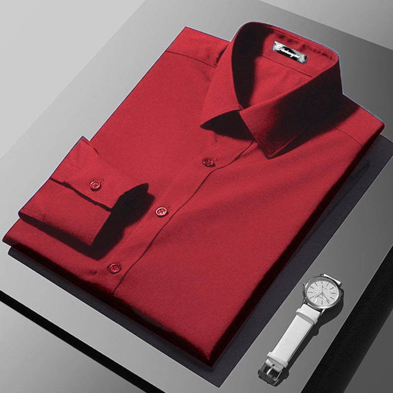 Men's Korean Style Slim Fit Business Dress Shirt – S to 5XL, 7 Colors