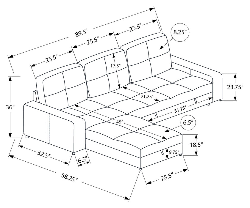 Sofa lit avec rangement de 90