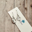 Wavy Hoop Drop Earrings – Matte Silver Asymmetrical Hoops, Hypoallergenic