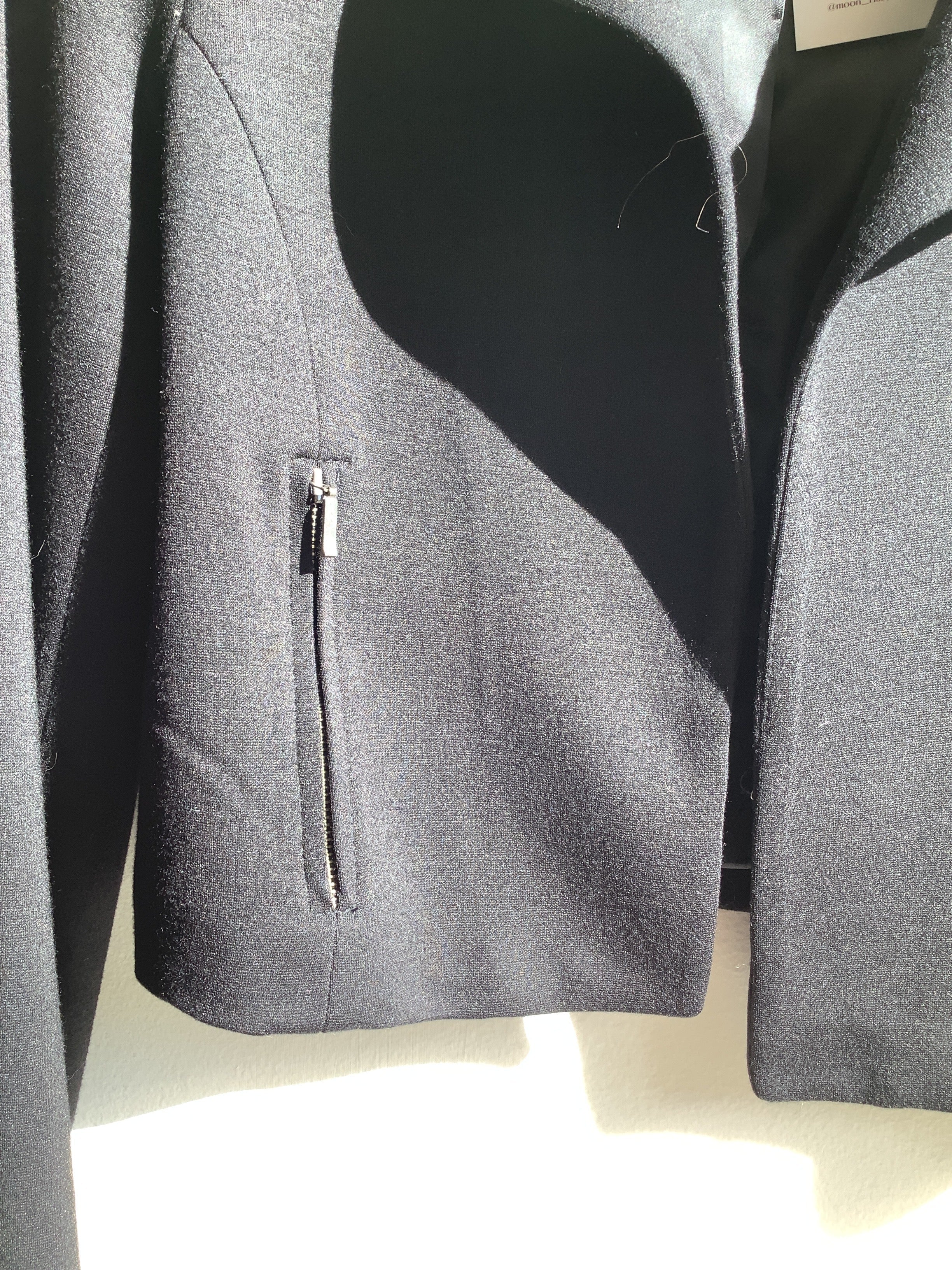 Willi Smith Cropped Black Blazer W/ Zip Pockets