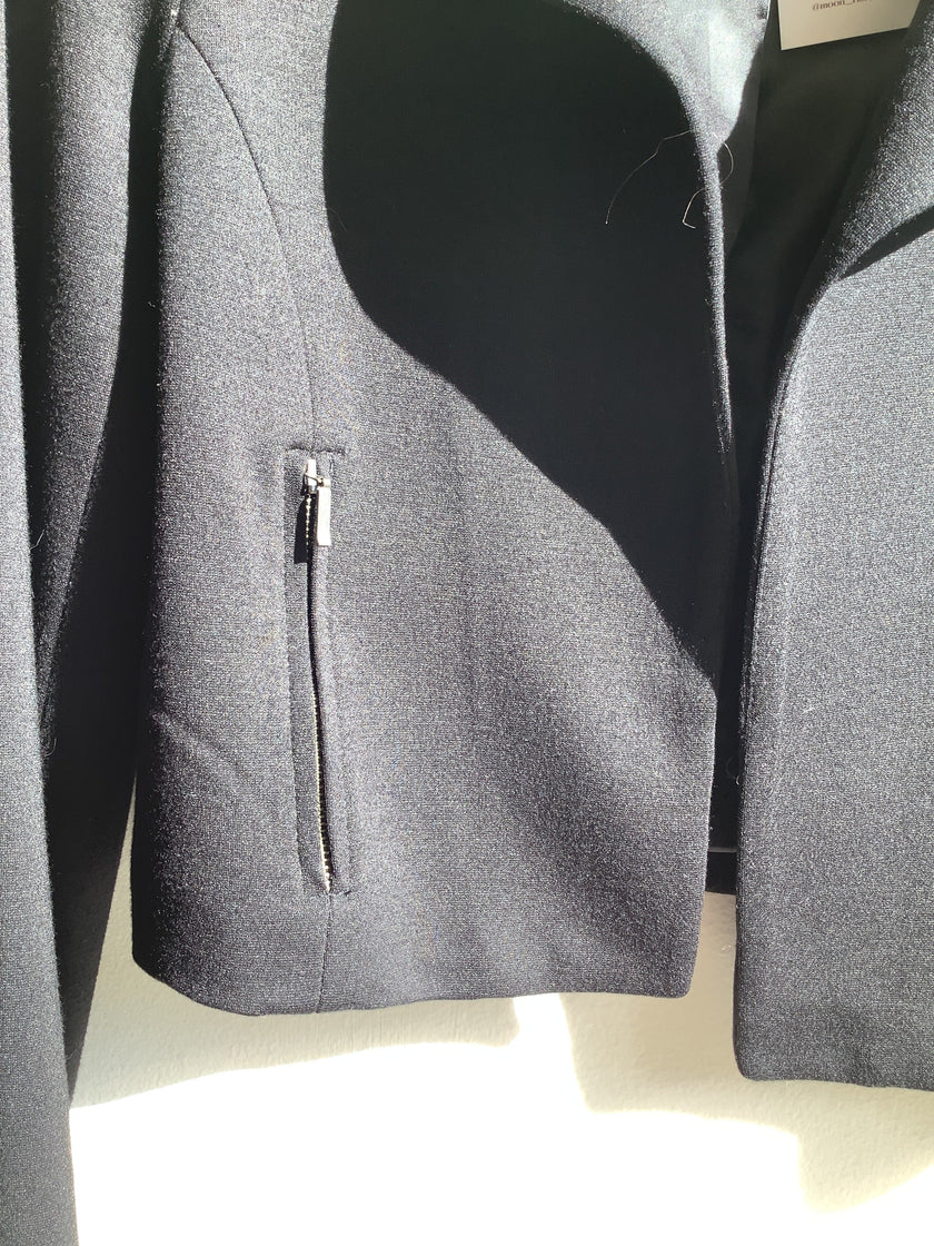 Willi Smith Cropped Black Blazer W/ Zip Pockets