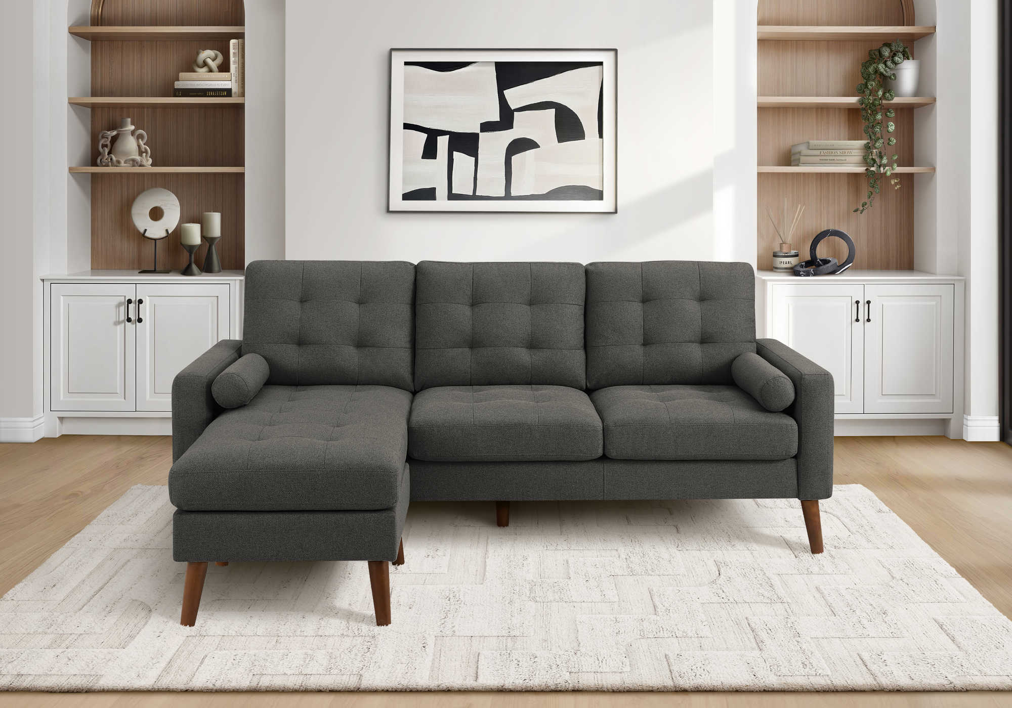 Sofa chaise longue avec deux coussins de 85
