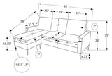 Sofa chaise longue de 85