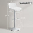 Zee Counter Height/Bar Stools Set of 2 with Adjustable Height and Swivel Seat-White