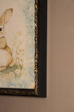 LAPIN DE PRINTEMPS, CADRE VINTAGE BRONZE