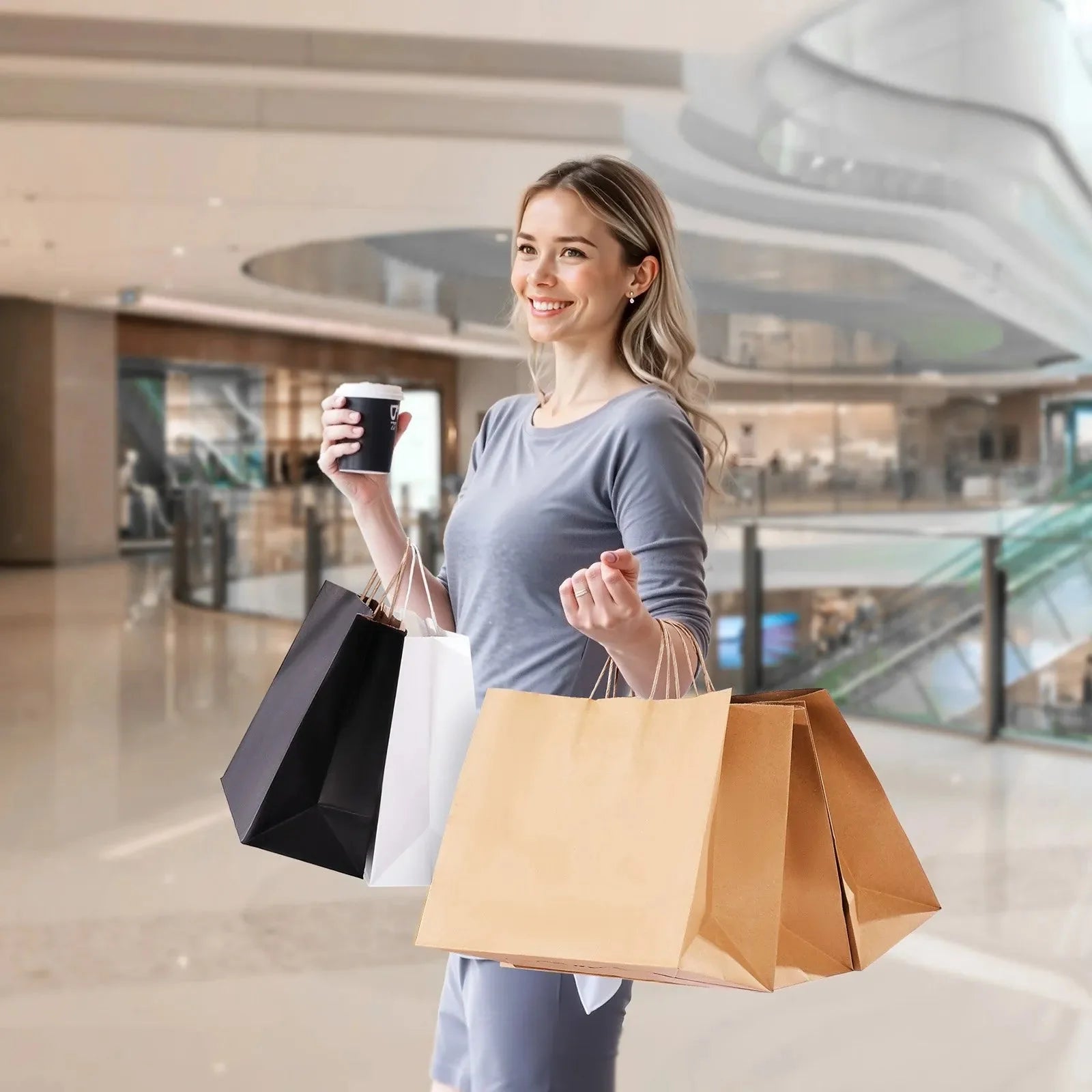 VEVOR Kraft Paper Bags with Handles  Large Eco-Friendly Bags