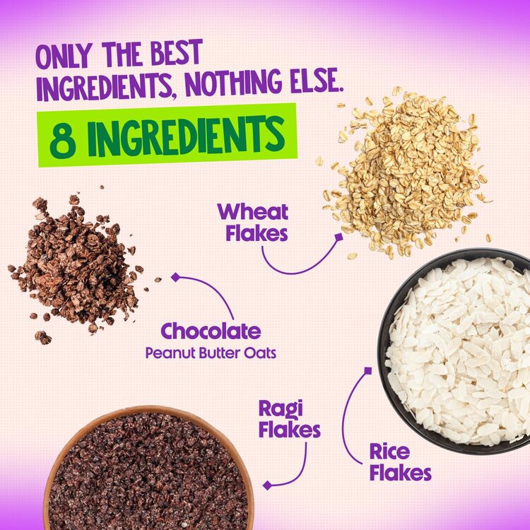 Super Muesli Riche en Protéines au Chocolat 400g – 61% de Céréales Entières, 14% de Fruits à Coque - 17% de Protéines, Source de Fibres Alimentaires et de Lipides Saines